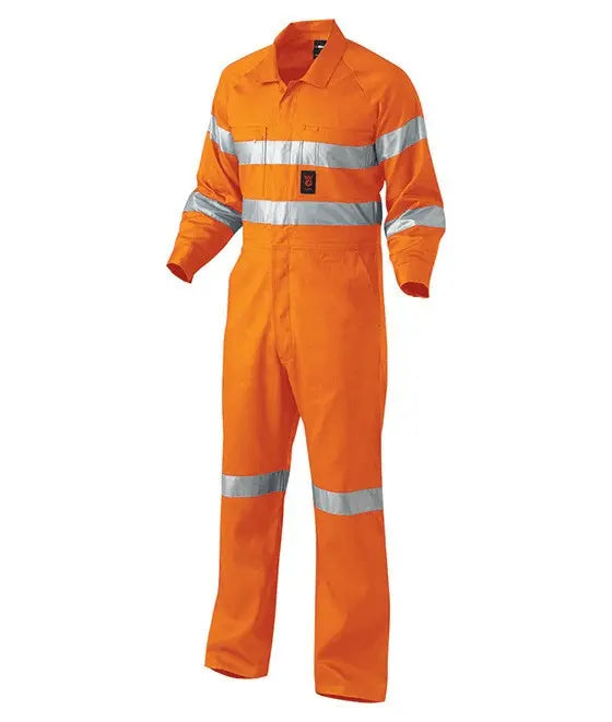 KingGee Hi-Vis Summerweight Drill Reflective Combination Overall  K51305 Metro Workwear.